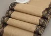 8 pcs Table Runner Wedding Christmas High Quality Burlap Lace Linen Table Cloth