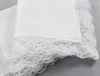 Handkerchief Pure White Hankerchiefs with Lace Plain DIY Print Draw Hankies Cotton Handkerchiefs Pocket Square 23*25 cm