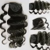 Womens Wrap Ponytail Clip in Hair Extensions 16 inches Lange Body Wave Haarsnikel 120G Golvend Krullend Pony Staart Gratis Verzending