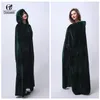 ROLECOS Adult Witch Long Purple Green Red Black Halloween Cloaks Hood and Capes Halloween Costumes for Women Men