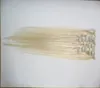 16" 18" 20" 22" 24" 26" Machine Made Remy Straight Clip In Human Hair Extensions 100G 100% Human Hair Clips In Blonde 7Pcs/Set