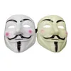 Kostymtillbehör V Formmasker för män Halloween Vendetta Party Man Klassisk Mask Cosplay Mens Vitgul