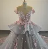 Plus Size Beautiful A-Line Lace Tulle Wedding Dresses Illusion Neckline Appliques Elegnat Bridal Wedding Gowns Custom Made Chapel Train