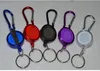 100 pièces bobine rétractable recul ID porte-clés Badge lanière nom étiquette clé porte-carte Clips de ceinture keyring2033