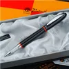 907 Gladde zwarte en rode rollerballpen met zilveren clip Hoge kwaliteit metalen balpennen met originele doos Geschenkpenset8250698