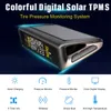 TPMS Güneş Şarj Lastik Basıncı İzleme Sistemi Araba Alarmı Ile 4 adet Dış ve Dahili Sensörler Lastik Basınç Göstergesi Göstergesi Caps