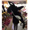 Dorimytrader Simulering Djur Killer Whale Plush Toy Big Fylld Svart Shark Docka för Barn Vuxna Present 51Inch 130cm DY60962