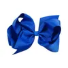 6 Grote Grosgrain Lint Effen Haarelastiekjes Met Clips Meisjes Kinderen Haarspeldjes Hoofddeksels Boutique Haaraccessoires