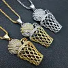 Glacé cristal numéro 23 pendentifs de basket-ball colliers Bling or acier inoxydable collier de sport pour hommes bijoux