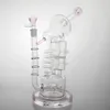 enorme waterpijpen recycler glazen waterpijp 13" waterpijpen Vogelkooi Grote waterleidingen Bubbler Mobius Matrix Zijspanbeker Heady Perc Bong Stevige ronde basis