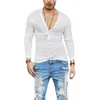 2018 Yeni Tasarım Gevşek Derin V Boyun Erkekler T Gömlek Rahat Erkekler Moda T-shirt Slim Fit Skinny Tshirt Erkek Şık Streetwear Tops Tee1