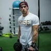 Męskie Marka Siłownie T Shirt Fitness Bodybuilding CrossFit Slim Fit Bawełniane Koszule Krótki Rękaw Workout Męskie Teees Tops Odzież