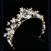 Nuove farfalle Fiore Sposa Copricapo Corona di cristallo Oro Barocco Diademi Accessori da sposa Gioielli Compleanno Lega Capelli da sposa P3158