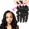Billiga 8A Brazilian Loose Wave Virgin Hair Extensions 4 Bundles Peruvian Obehandlat Virgin Mänsklig Hårväv Bundlar Partihandel Pris Online