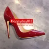 الشحن مجانا أزياء المرأة ليوبارد الأحمر جلد اصبع القدم أحذية عالية الكعب الزفاف رقيقة الكعب مضخات مضخات جلد طبيعي 120 ملليمتر حجم كبير