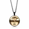 2018 fashion vintage alloy Glass round Cabochon Necklace pendant Necklace Drummer cymbals Women Jewelry Christmas gift