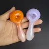 Two tone spoon pipe cute smoking glass pipes 3.5 inch Portable Glass Tobacco Pipes heady little Pocket Pipe