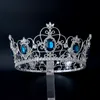 Große volle runde Krone Art oder Königin Männer Frau österreichischen Strass Kristall blau Zirkon Farbe und Mischung roter Stein Haarschmuck Ti294b