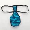 Mens G-String Pouch Low Rise String Posing Thong Contoured Pouch Thong Back Shiny Satin Knit G2029 Glanzend ondergoed