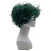 Dark Short Green Anime Cosplay Wig of valgus 6 Inch Heat Resistant Both Men's and Women's Full Synthetic Wigs