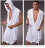 2016 جديد الرجال ملابس النوم صالة رداء مقنعين الصمامات عالية الجودة الحرير لينة ثوب منامة أزياء مثير الرجال الملابس النوم