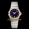 27mm Dream Blue Starry Sky Dial Swiss Quartz Womens Watch Diamond Bezel Two Tone Rose Gold Cinturino in acciaio inossidabile Fashion Lady Watches