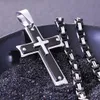 Herren Kreuz Anhänger Edelstahl Christian Jesus Kruzifix Charm Fahrradkette Halskette Für Frauen Punk Schmuck Geschenk