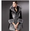 Mulheres Plus Size Faux Fur Casaco Moda Long Jackets Atacado Prata Fox Senhoras Outwear para