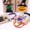 Halloween Decorations Linen Candy Bag Pumpkin Witch Skull Pattern Kids Gift Bags Hallowen Event Party Supplies Decor