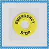 10pcs ID22mm outer diameter 60mm Yellow Plastic Emergency Stop Switch Warning Ring pushbutton panel labels frame sign