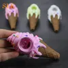 Modern design silicone pipe ice cream dry herb rubber smoking pipes stash glass little pipe bowl silicon water bong best-quality