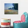 Hand Painted Canvas Art Claude Monet Oil Paintings Reproduction Oat and Poppy Field Giverny for Office Wall Decor246U
