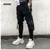 Homens Multi-bolso Elástica Cintura Design Harem Pant Rua Punk Hip Hop Calças Casuais Calças Masculino Dançando Pant