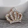 Wholesale New Christmas Pins Fashion Crystal Crown Pins small collar men 's suit Brooches Jewelry free shipping