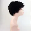 Short Afro Kinky Curly Human Human Wigs Mongol Bob Pixie Corte Máquina Completa Peruca