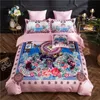 Luxury Designer Print Bedding Comporter Set Signageh Carriage Fleece Bedding Home Textile 5 Piece Set Christmas Family Gift Beddin2410066