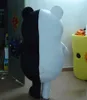 2018 vente chaude drôle ours noir et blanc mascotte costume déguisement vente chaude costume de fête bateau gratuit