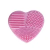 Colorful Heart Shape Clean Make up Brushes Wash Brush Silica Glove Scrubber Board Cosmetic Cleaning Tools1702304