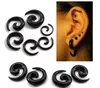Acrylic Ear Spiral Expanders Black Ear Tapers 100pcs/lot Fashion Body Piercing Jewelry 2-20mm New Ear Plugs