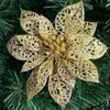 6''(15cm) Glitzer Hohle Künstliche Blume für Kinder Geburtstag Party Dekoration Neujahr Weihnachten Dekor für Zuhause Navidad GA421