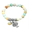 Natural Amazonite Stone Meditation Bracelets Tree of Life Round Prayer Yoga Matte Mala Beads Bracelet Chakra Jewellery