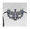 Maschera da ballo in maschera veneziana nera elegante da donna in metallo leggero Maschere da matrimonio con ballo in costume con strass rossi o blu o rosa