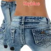 2018 Jeans moda donna Pantaloni a vita bassa Jeans denim dritti elasticizzati per pantaloni lunghi da donna slim fit