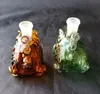 Acessórios de narguilé de vidro em forma de sapo Acessórios de cachimbo de vidro por atacado Acessórios de cachimbo de água de vidro Entrega aleatória de cores