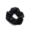 Women Pu Faux Leather Elastic Hair Ties Girls Hairband Rope Ponytail Holder Scrunchie Gold Black Headbands Accessories