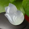 Natural Authentic Ice Through Agate Chalcedony Carved Men and Women The Natural Authen Maruko Jade Pendant Natural Jade Pendant Lucky Amulet