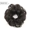 Human Hair Bun P￣es bagun￧ados pe￧as de cabelo de casamento encaracolado onduladas para mulheres updo donut chignon