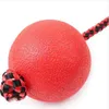 Неразрушимая собака мяч для собак обучение игрушечные игрушки щенок буксирные шарики игрушки питомцы жевать игрушки маленький размер твердых резиновых шариков с веревкой