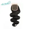 Ali Grace Hair 3 Bunds Brasiliansk kroppsvåghår med stängning 44 Del 4PCSlot Remy Human Extension Natural Color9824091