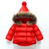 girls winter jackets children fur hooded down parkas coat kids girl thick warm outwear snowsuit clothing Child Christmas Clothes1478509